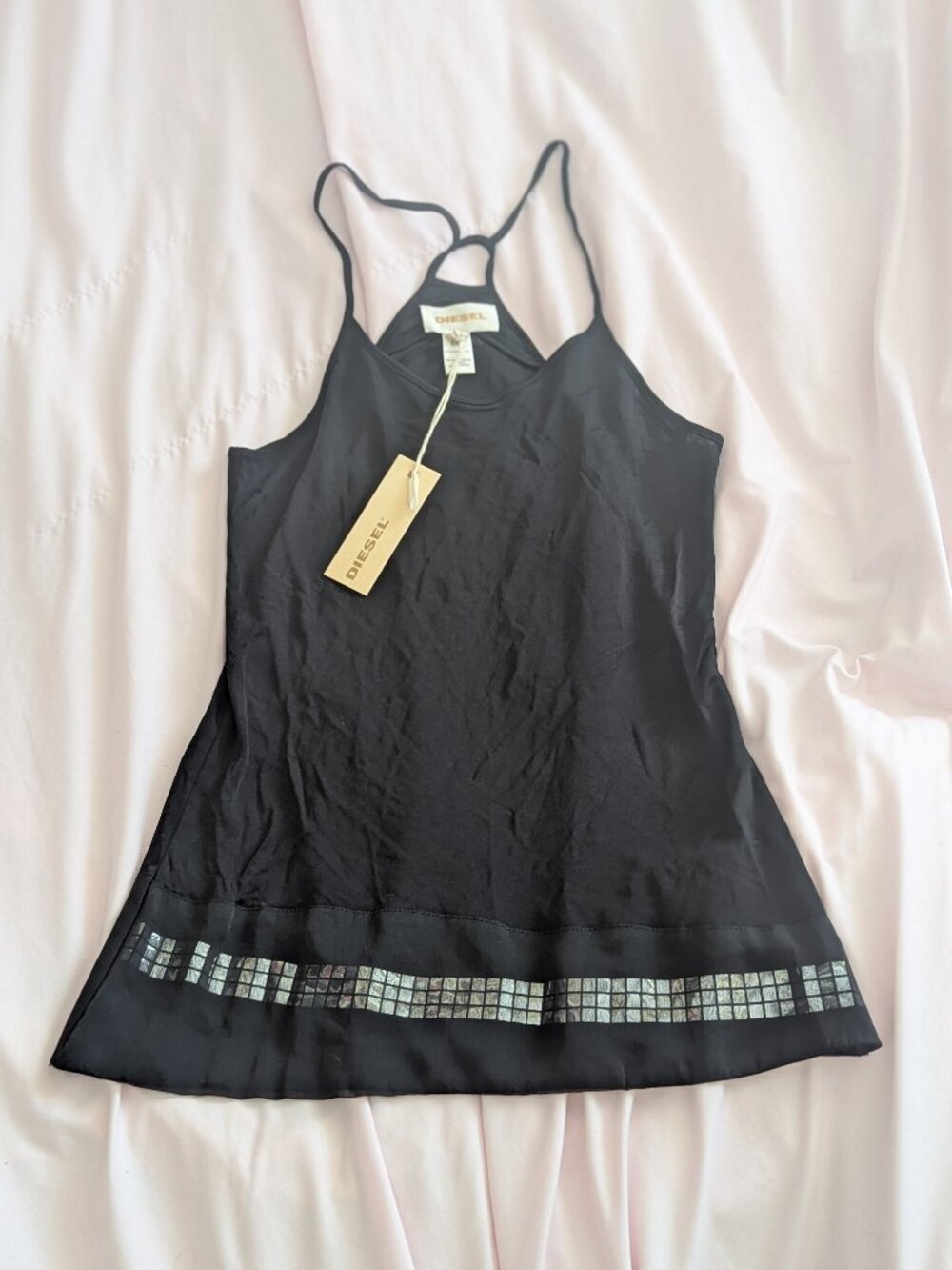 Diesel NWT Black Embellished Camisole Tank Top L